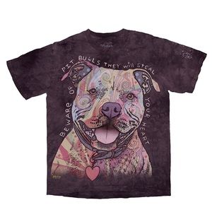 The Mountain Beware of Pit Bulls Terriers Love T-Shirt